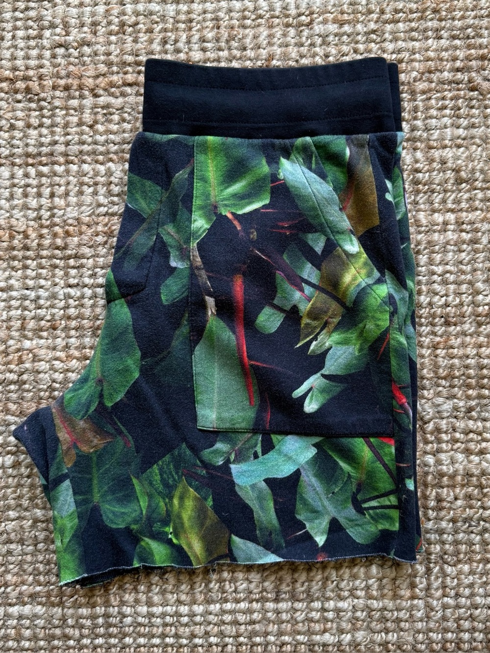 Osklen Black Tropical Print Shorts